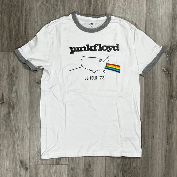 Pink Floyd US Tour '73 Gap Remake White Small T-Shirt - Picture 1 of 6